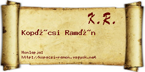 Kopácsi Ramón névjegykártya